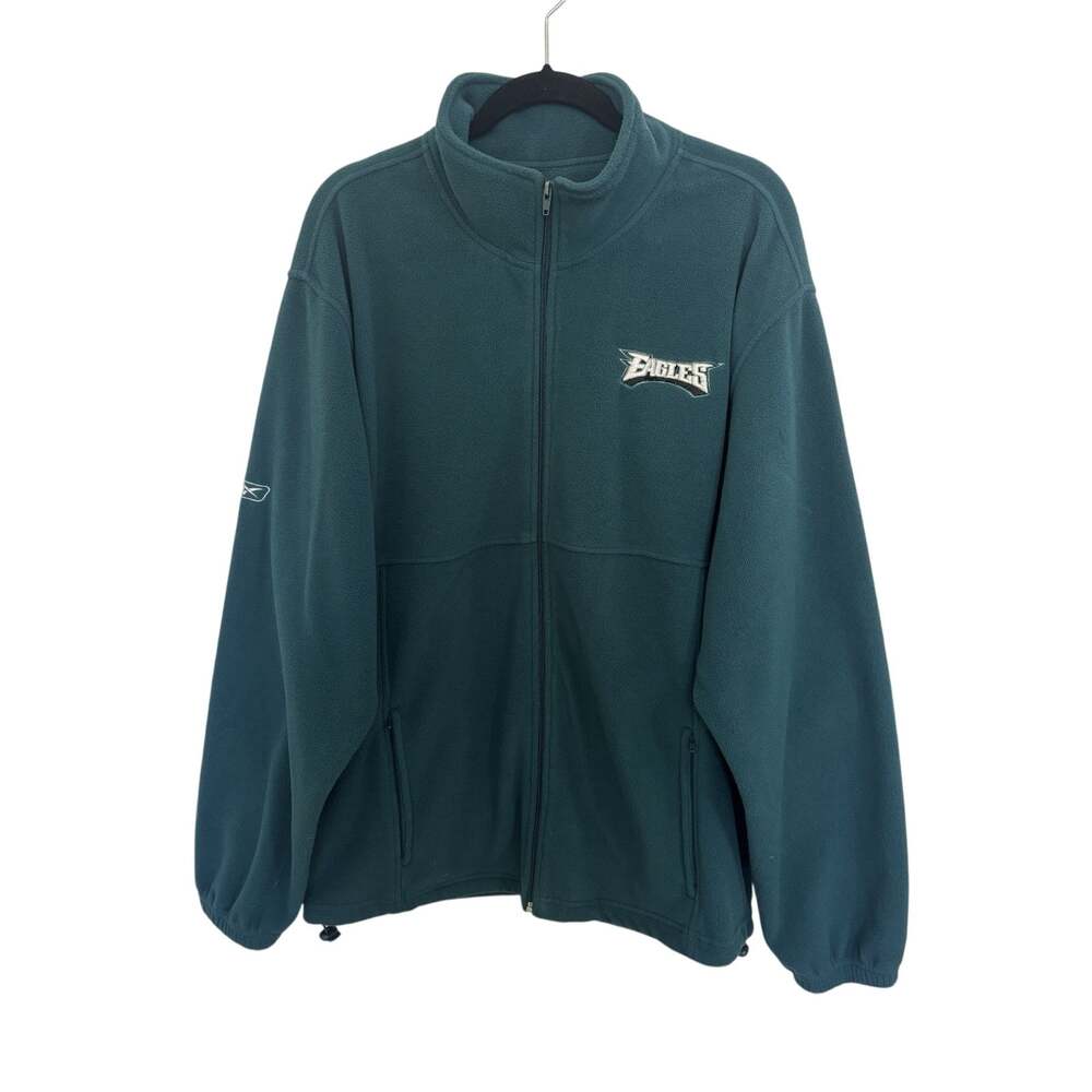 Reebok Philadelphia Eagles Green Full Zip Fleece Jacket Men’s XL